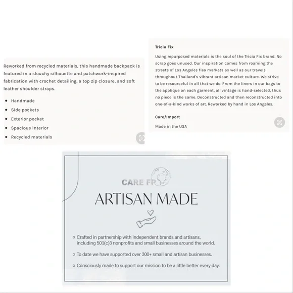 Free People X Tricia Fix Boho Patchwork With Crochet Patches and Leather Straps - Picture 15 of 15